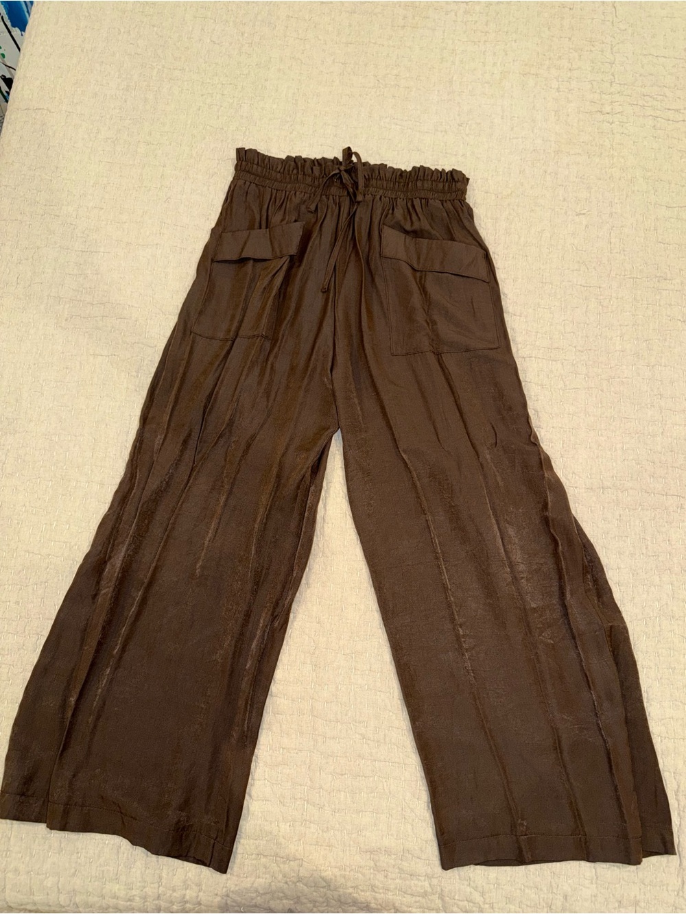 Women’s Brown Wide-Leg Drawstring Pants